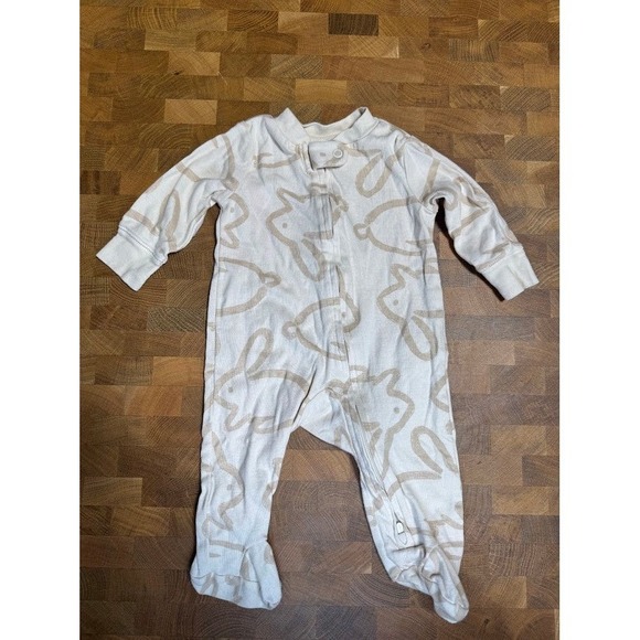 Carters Baby Pajamas Footed Sleeper 2 Way Zipper Bunny‎ Print 3 Months - Picture 2 of 7